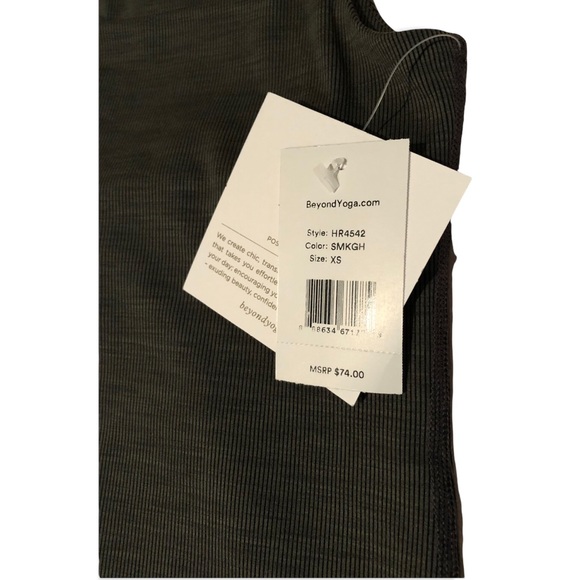 Beyond Yoga | Heather Squareneck Crop Tank + Shelf Bra - Picture 5 of 9